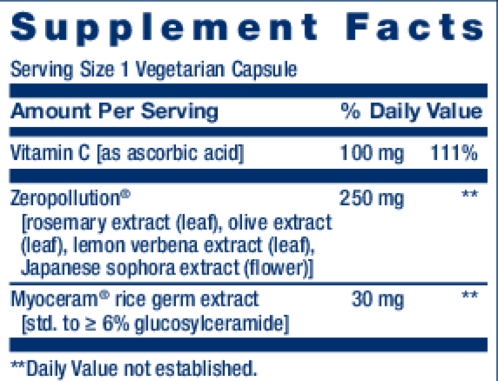 Daily Skin Defense Supplement Facts Label