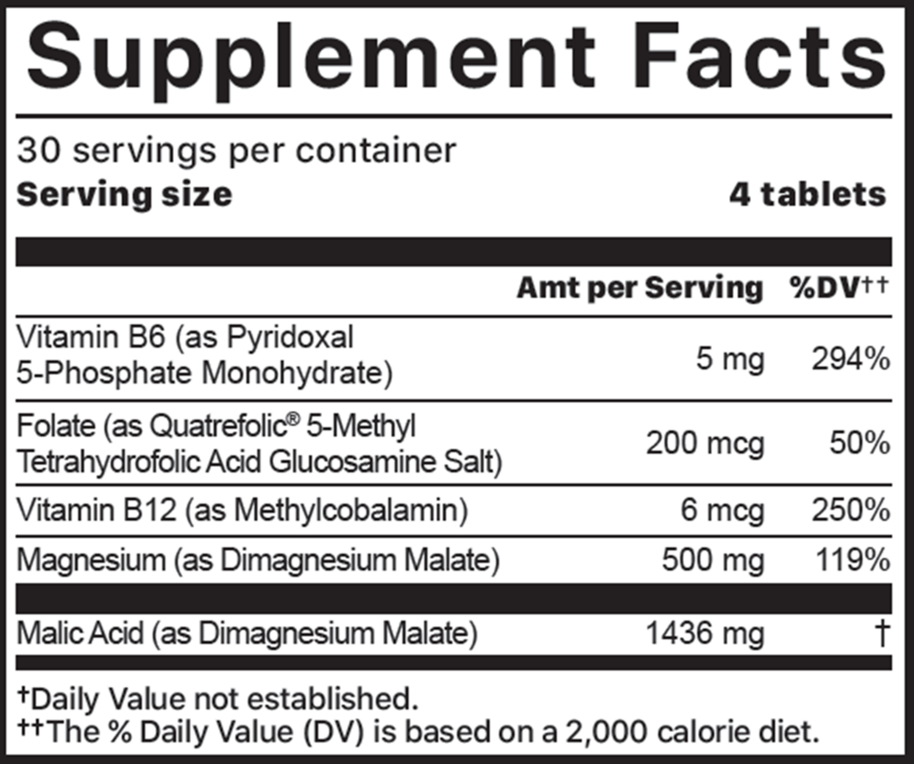 MagSRT Supplement Facts Label