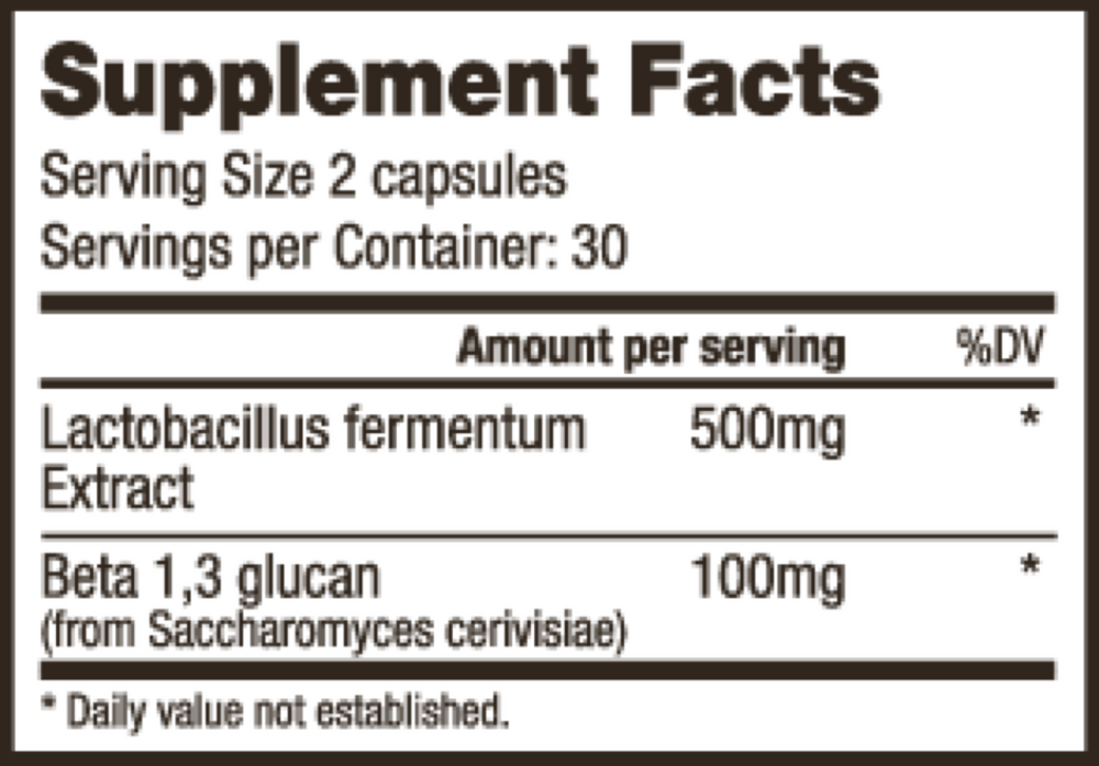 Imm-Kine Supplement Facts Label