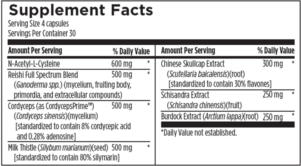 Hepatatone Plus™ Supplement Facts Label