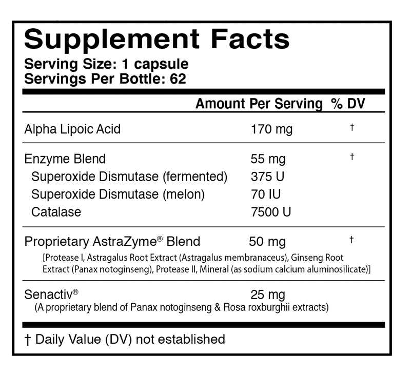 YOUTHXYM™ DR Supplement Facts Label
