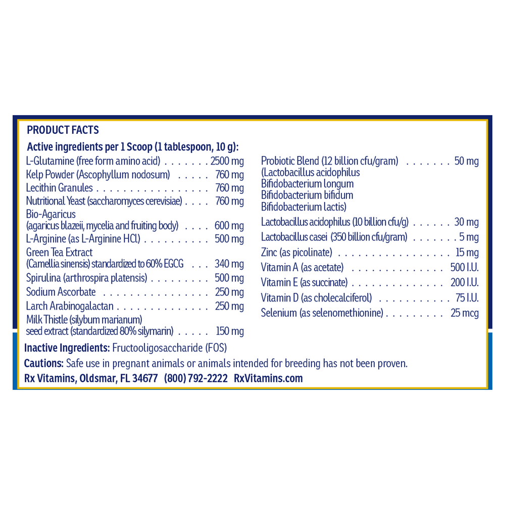 Onco Support Supplement Facts Label