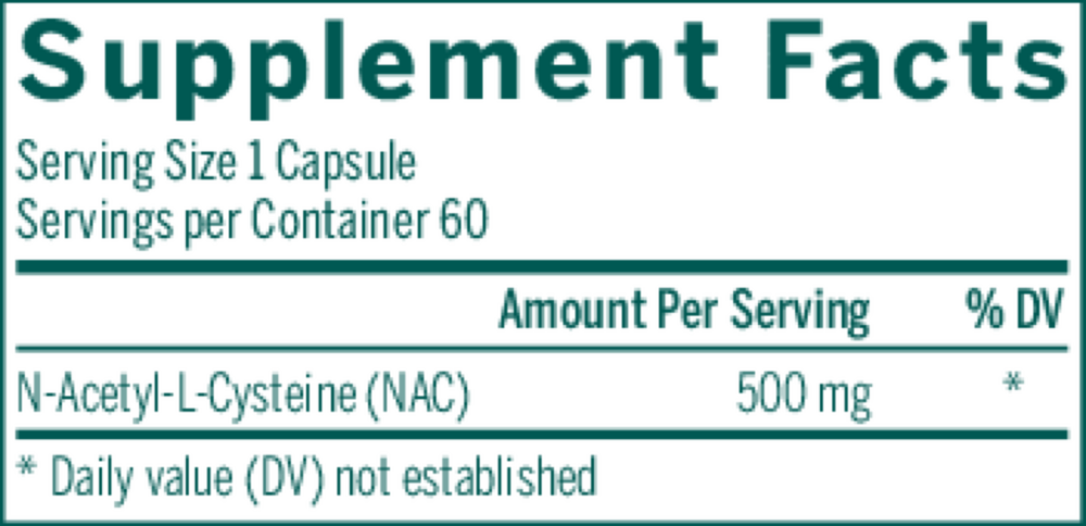 Amino NAC Supplement Facts Label