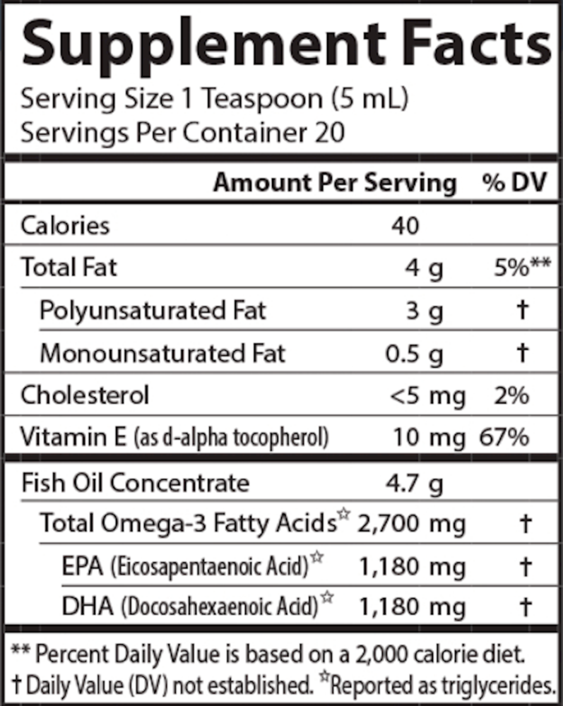 MedOmega Fish Oil 2700 mg Supplement Facts Label