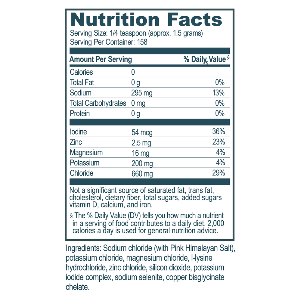 Wright Salt Supplement Facts Label