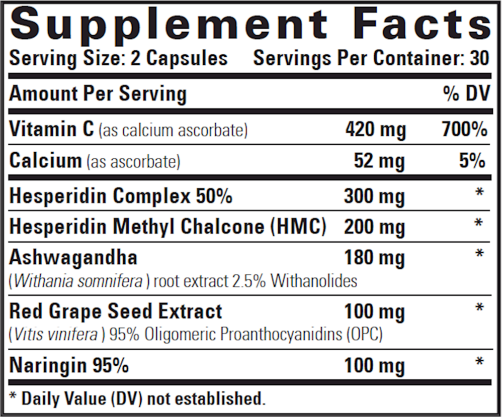 BACKORDER ONLY - Flavo Plex-C Supplement Facts Label