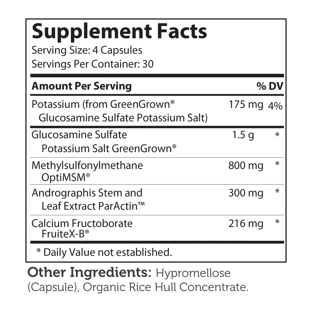 SynerG Supplement Facts Label