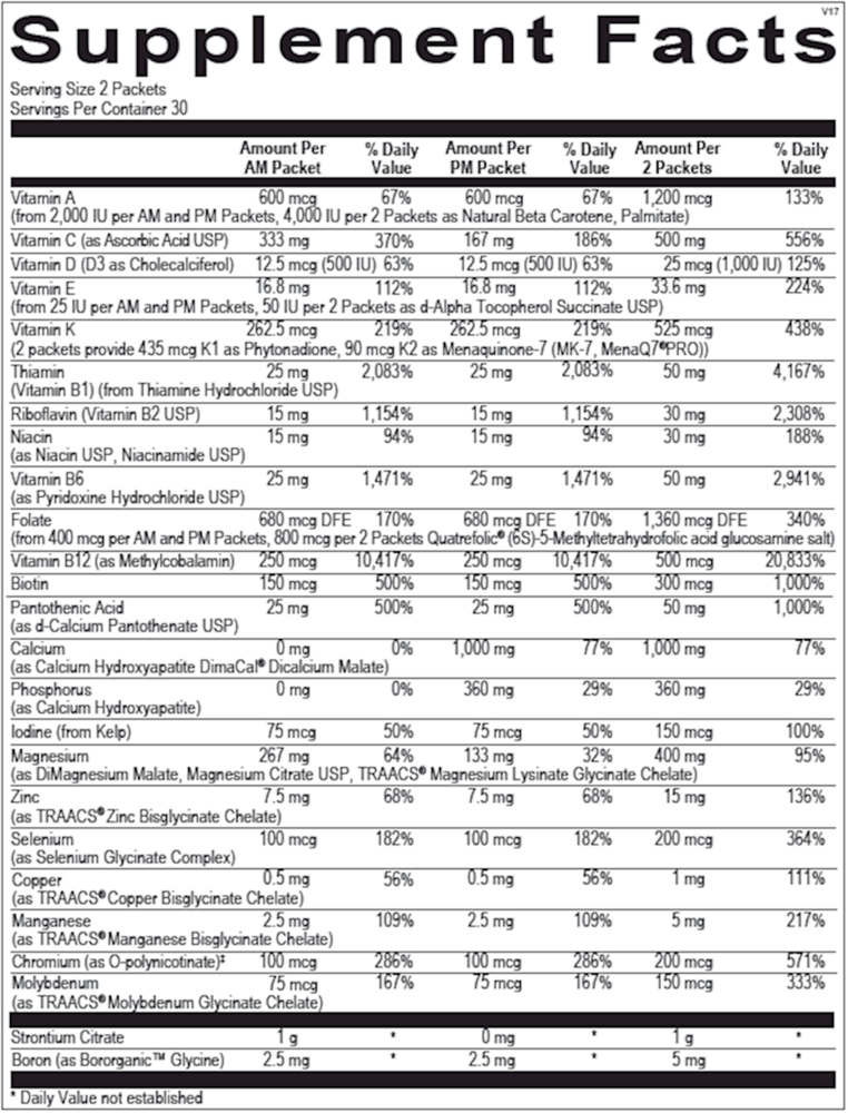 Pro Bono Supplement Facts Label
