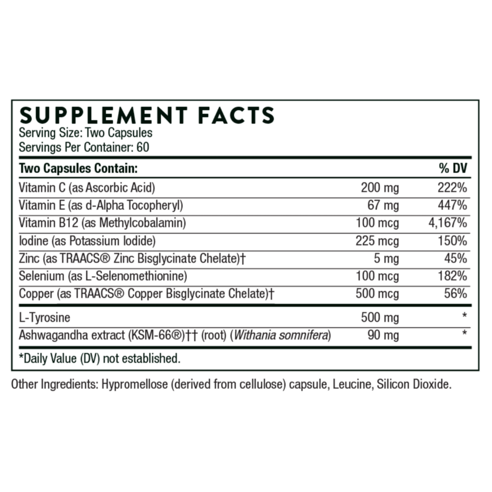 Thyroid Health Complex (formerly Thyrocsin) Supplement Facts Label