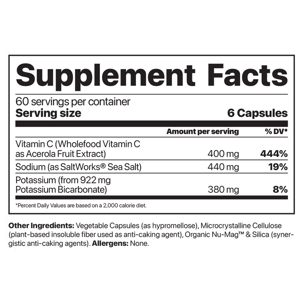 Adrenal Cocktail Supplement Facts Label