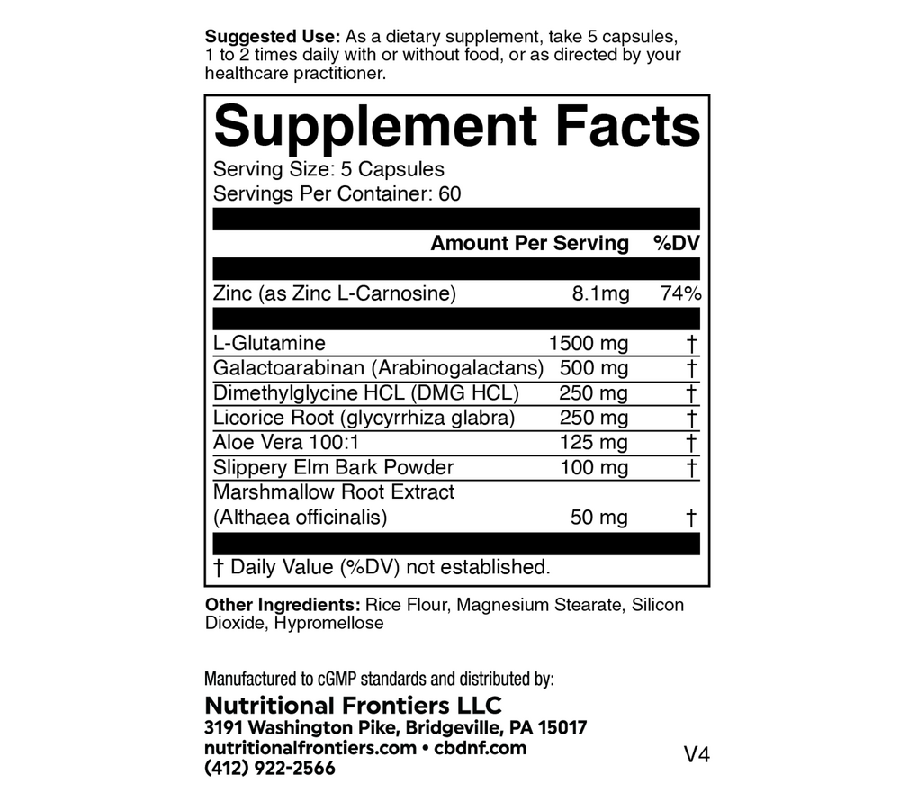 GI Complete Supplement Facts Label