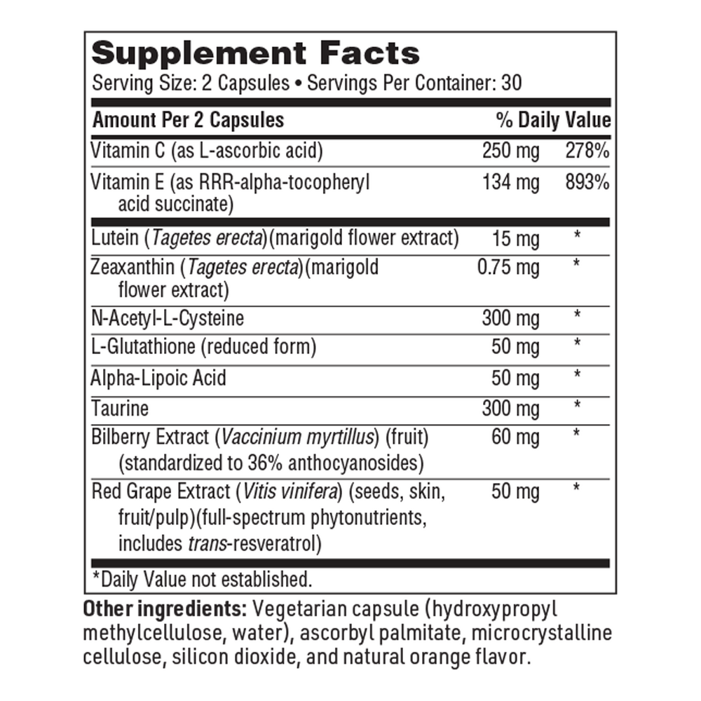 OcuThera Supplement Facts Label