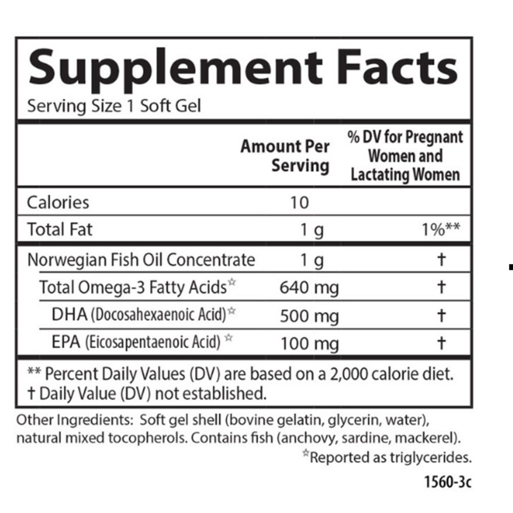 Mom's DHA (Formerly Mother's DHA) Supplement Facts Label