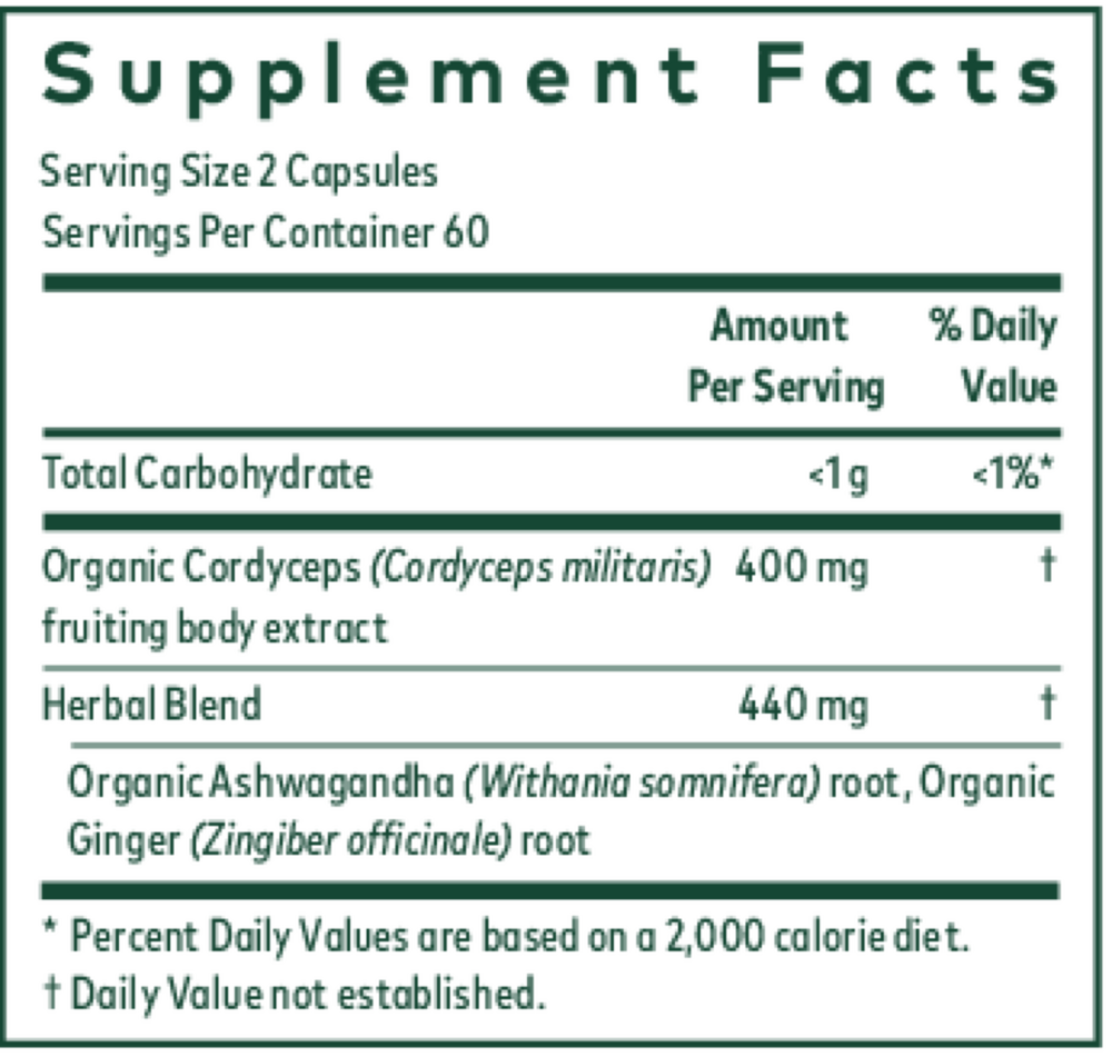 Adaptogen Performance Supplement Facts Label