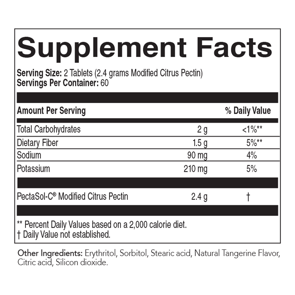 PectaSol-C Professional Chewables Tangerine Supplement Facts Label