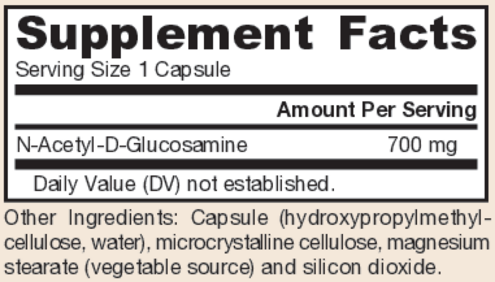 NAG 700mg Supplement Facts Label