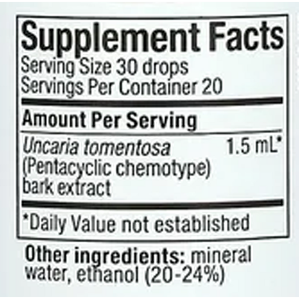 Samento Supplement Facts Label