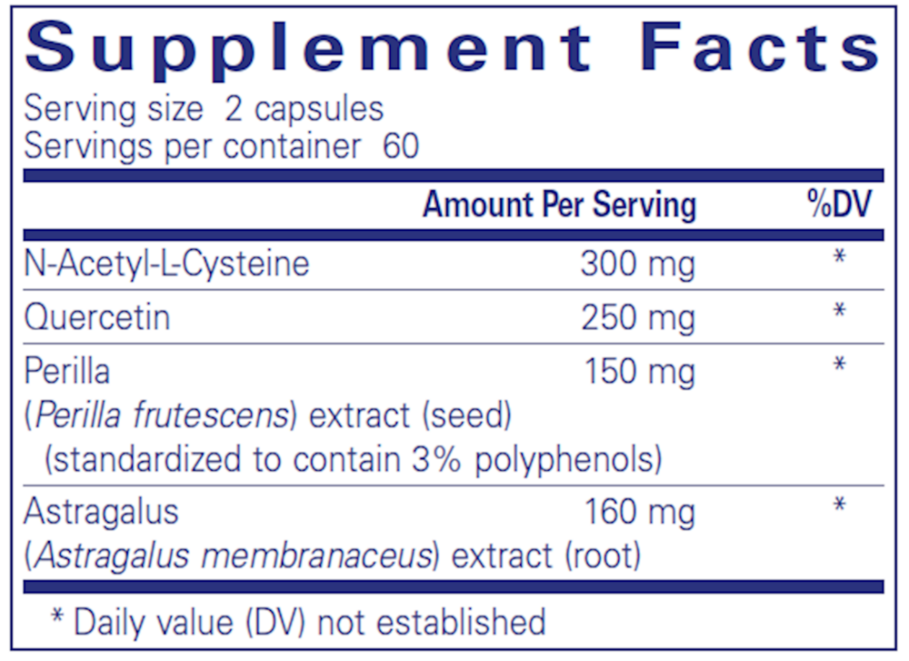 Th2 Modulator Supplement Facts Label
