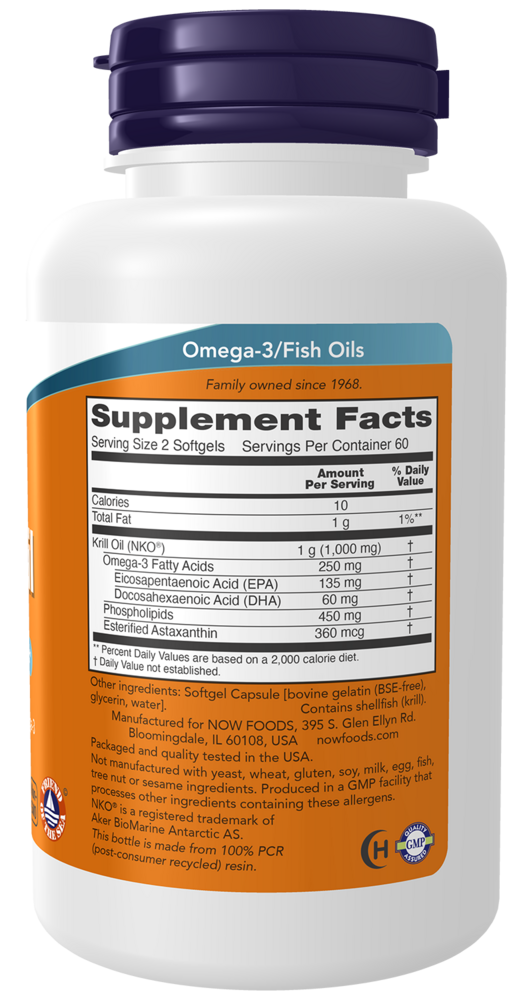 Neptune Krill Oil 500 mg Supplement Facts Label
