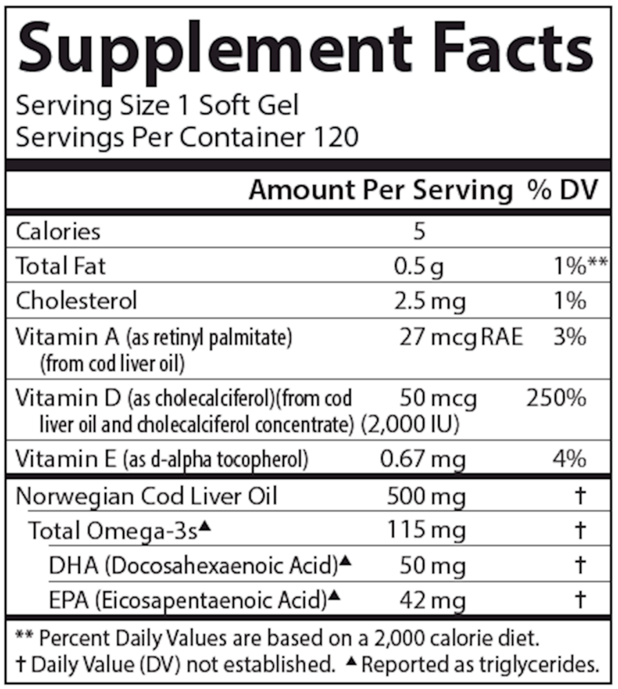 Solar D Gems 2000 IU Supplement Facts Label