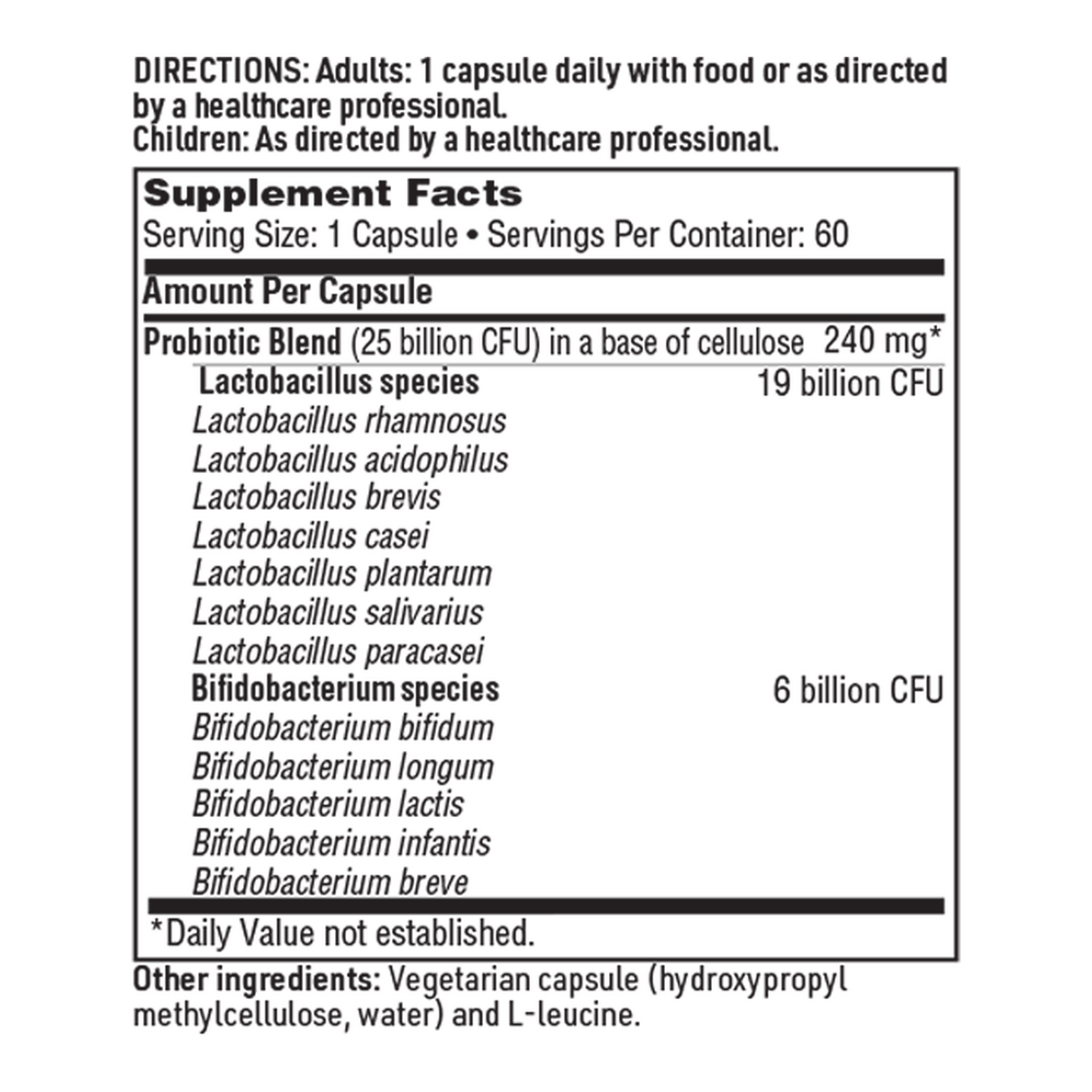Ther-Biotic LactoPrime Plus Supplement Facts Label