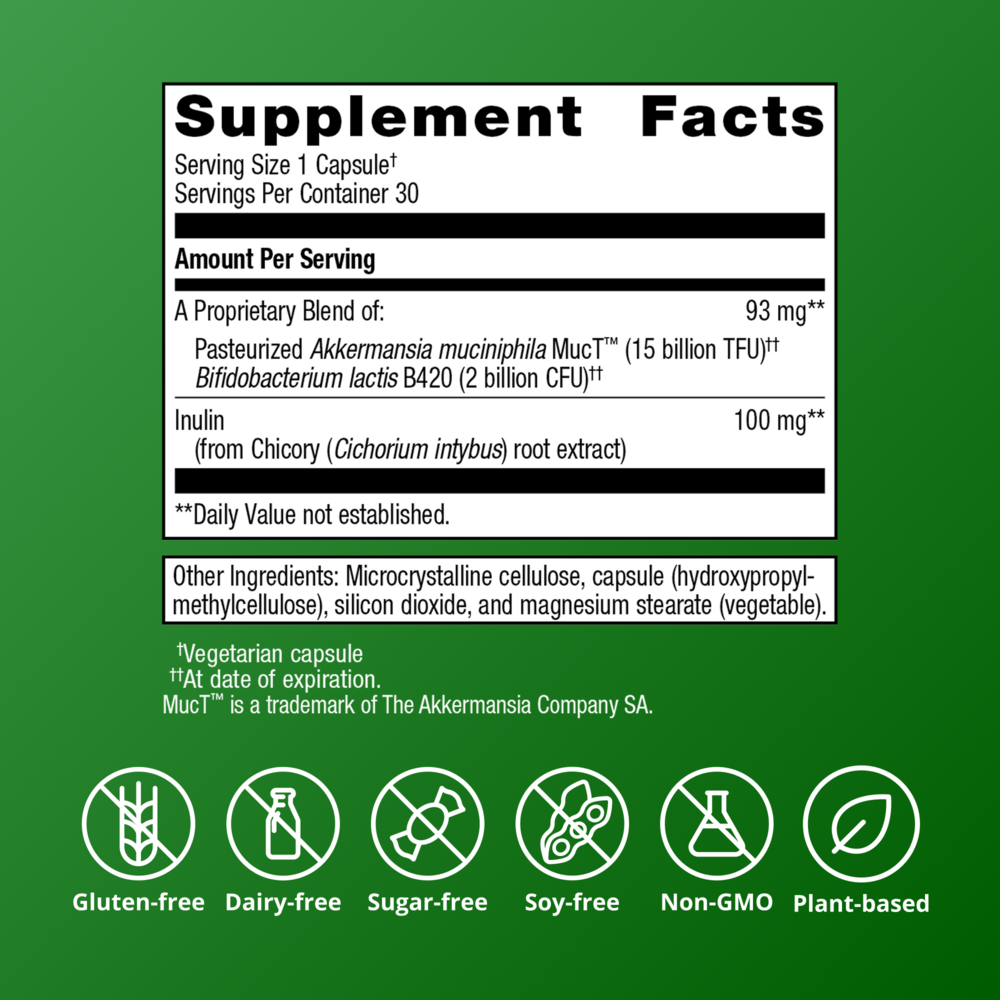 UltraFlora Triplebiotic Gut Health Supplement Supplement Facts Label