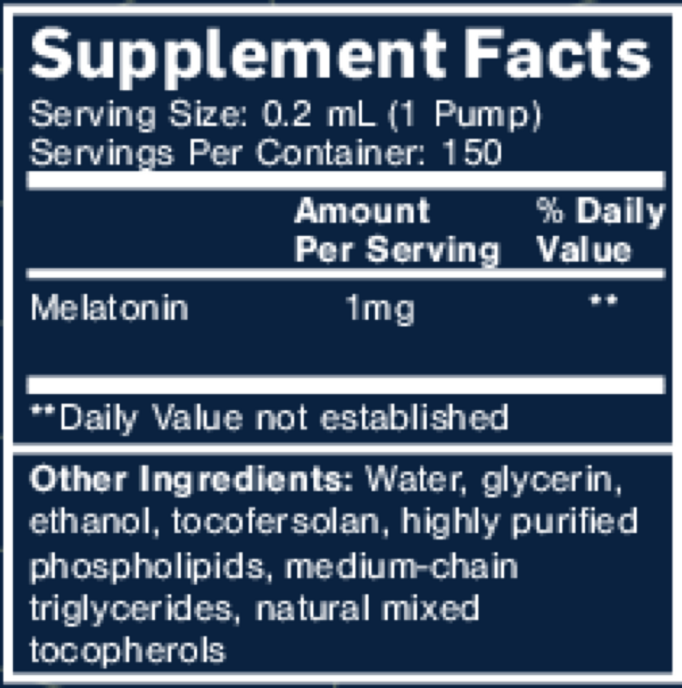 Melatonin Supplement Facts Label