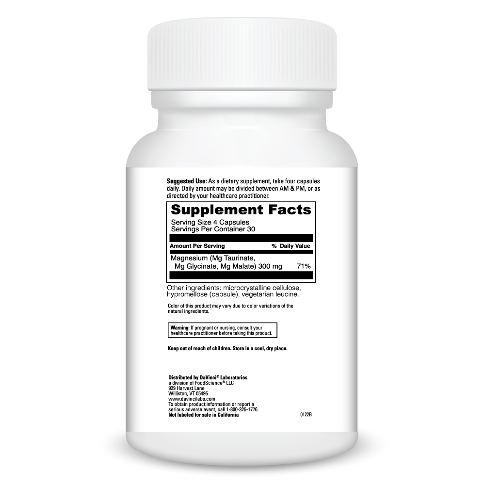 Tri Mag 300 Supplement Facts Label