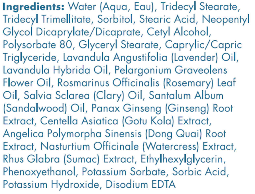 Moisture Positive Cleanser Supplement Facts Label