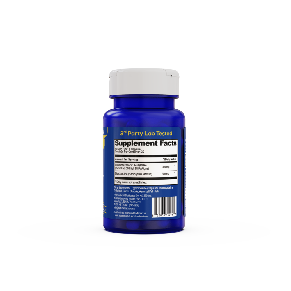 Smart Omegas with Blue Spirulina Supplement Facts Label