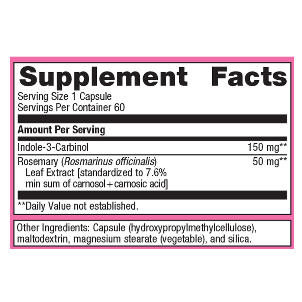 Indole-3-Carbinol Supplement Facts Label