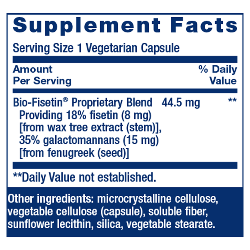 Bio-Fisetin Supplement Facts Label