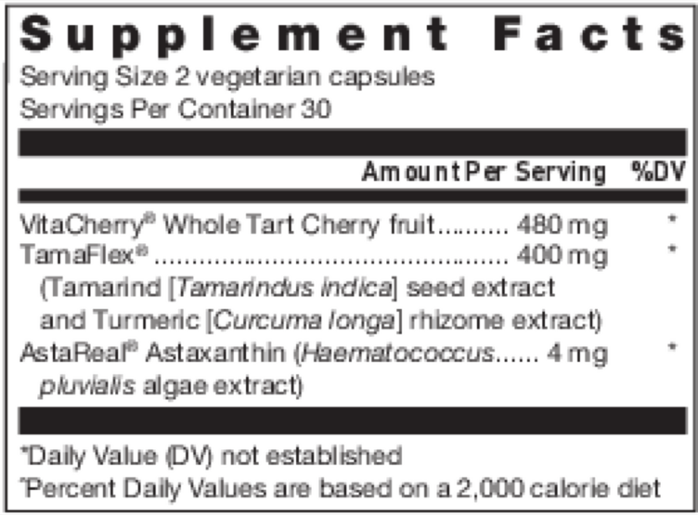 Klean Joint & Muscle Supplement Facts Label