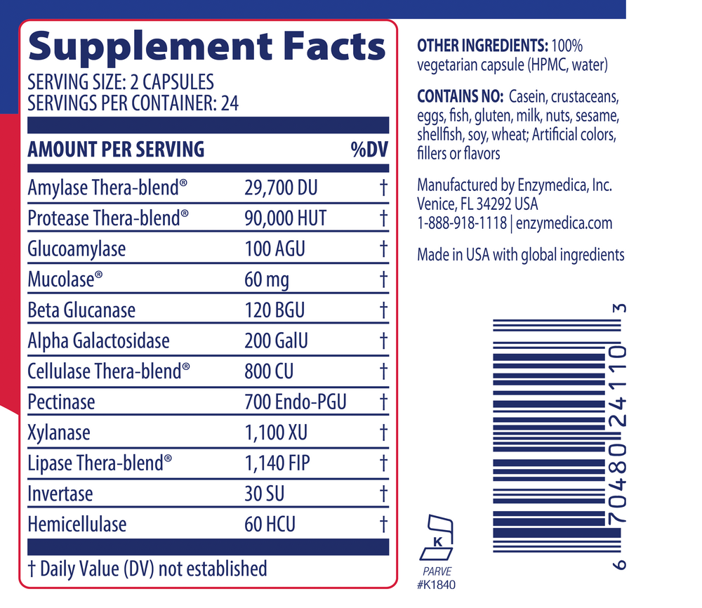 MucoStop™ - CAPSULES Supplement Facts Label