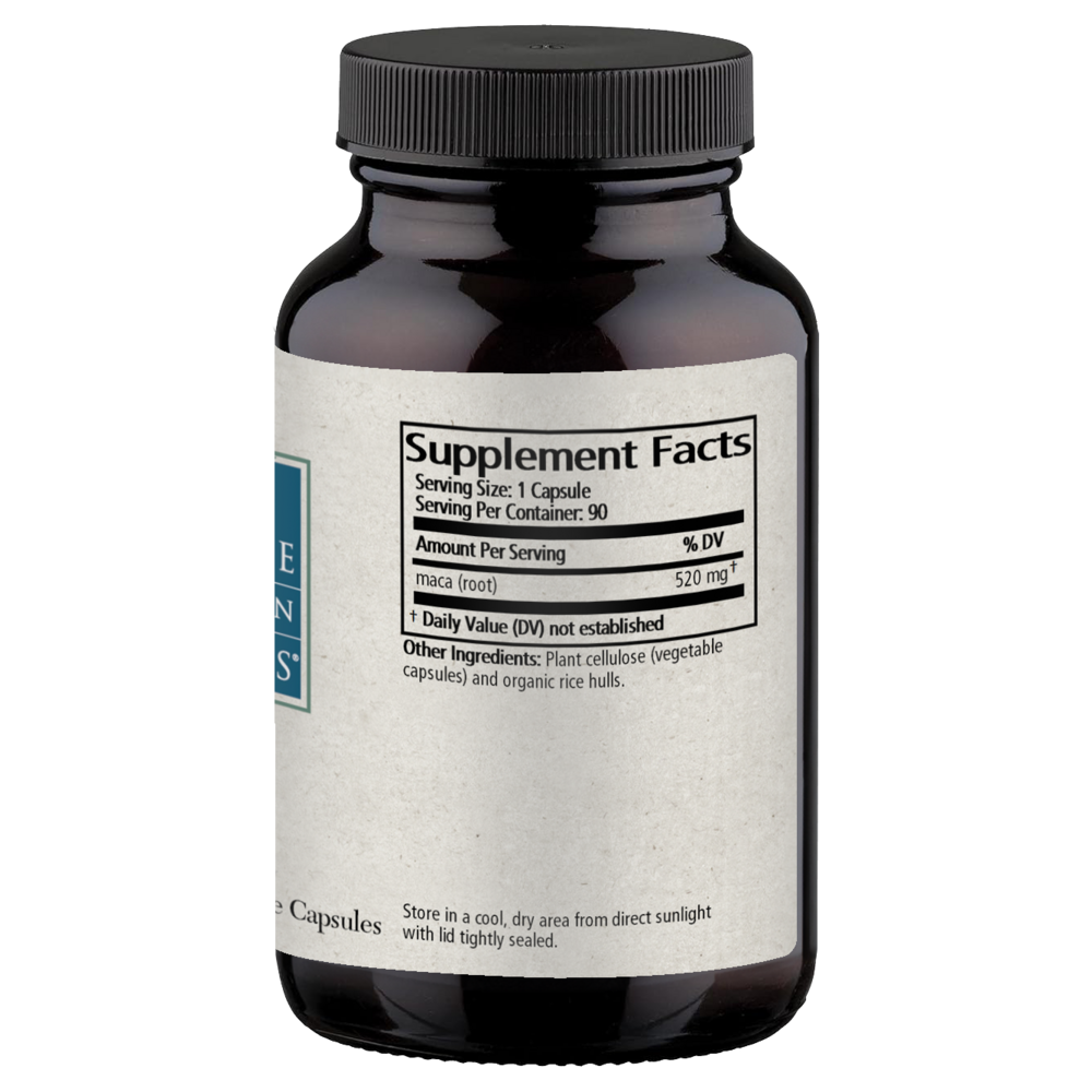 Maca Capsules Supplement Facts Label