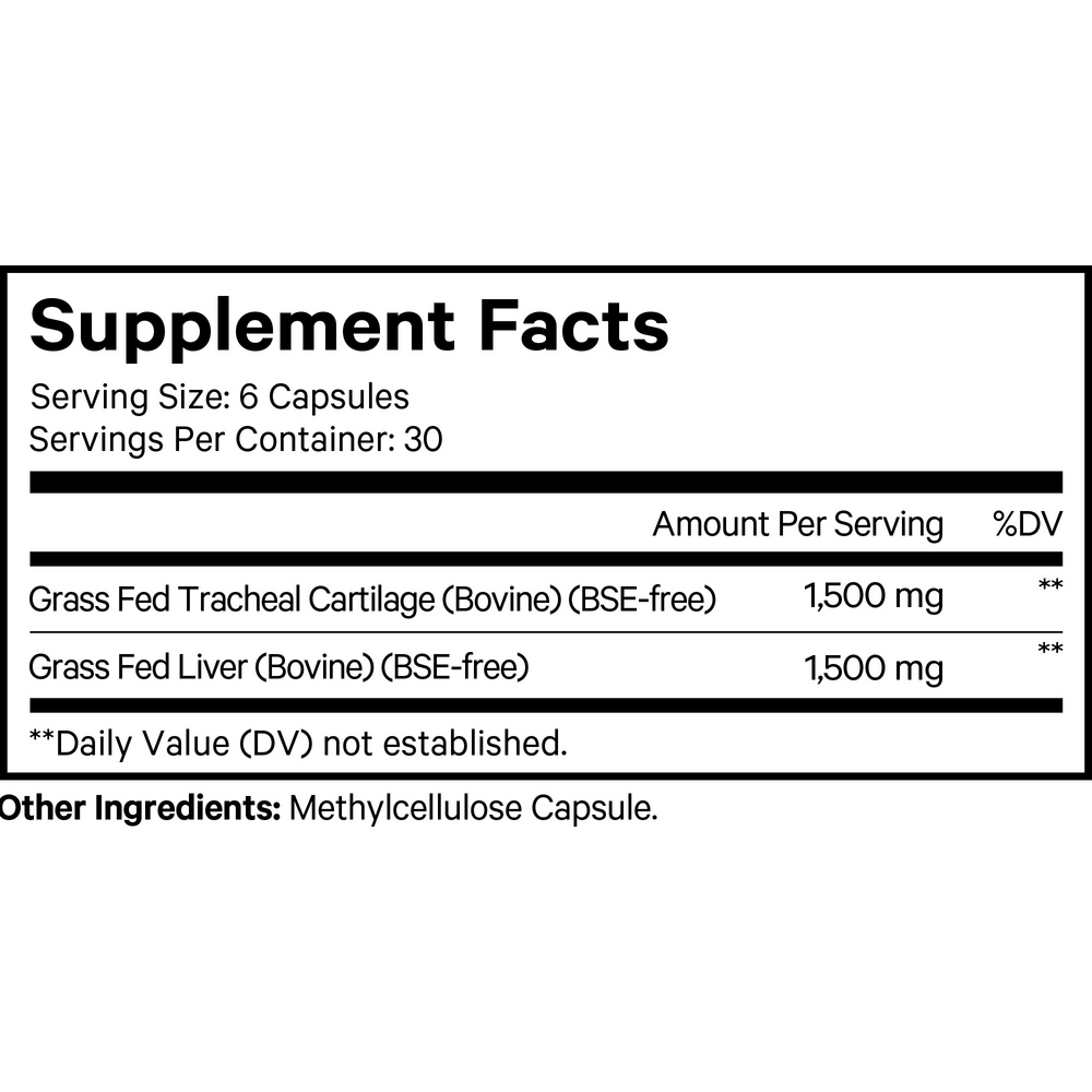 Beef Cartilage Supplement Facts Label