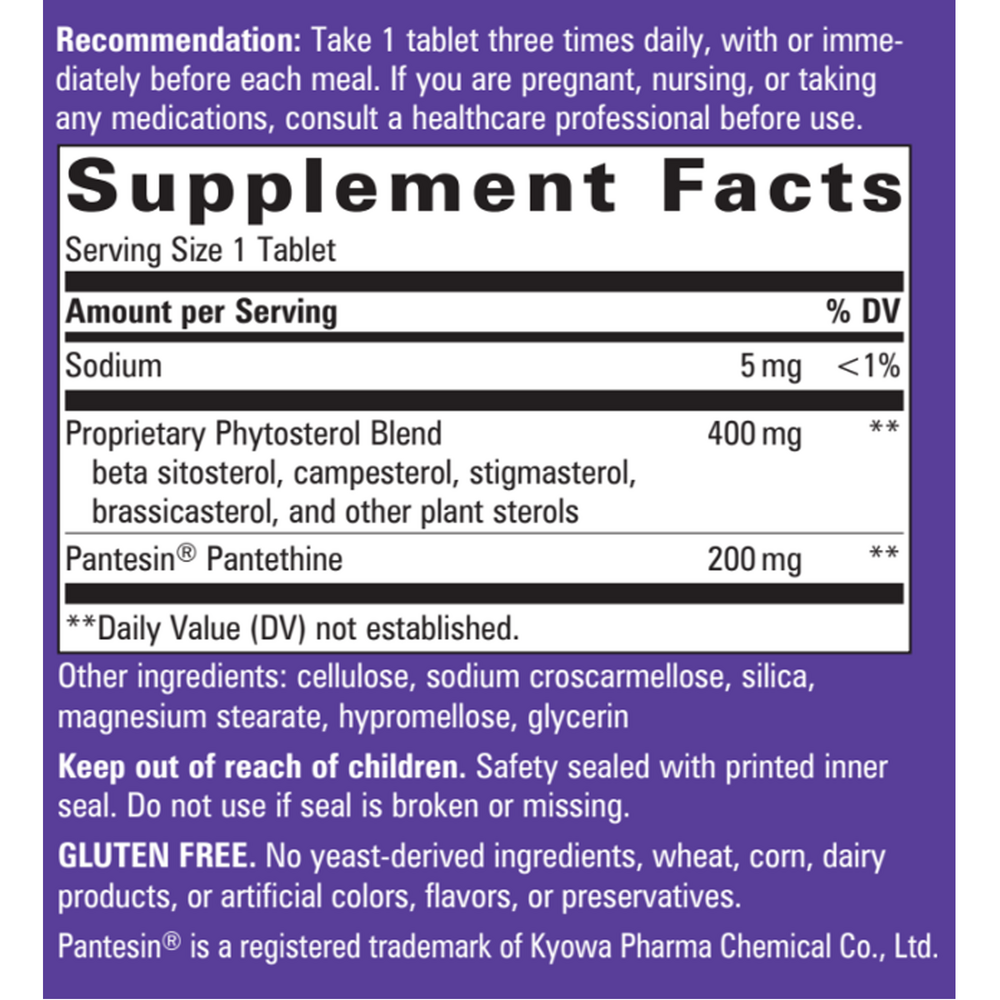 Cholesterol Shield* Supplement Facts Label