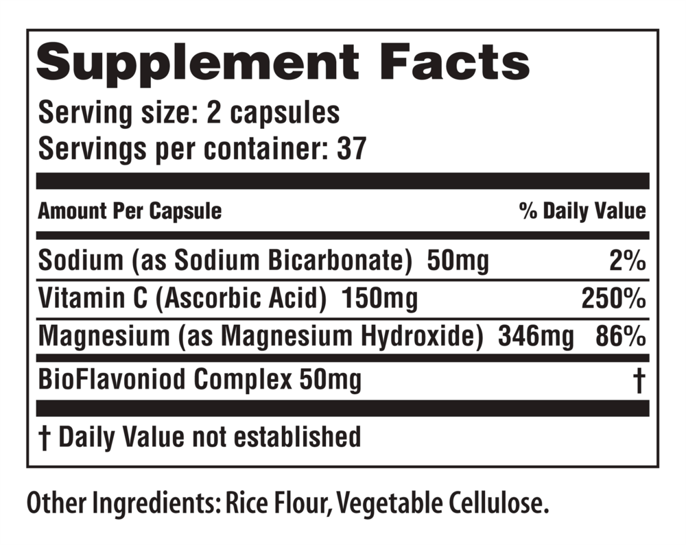 Oxy-Plus Supplement Facts Label
