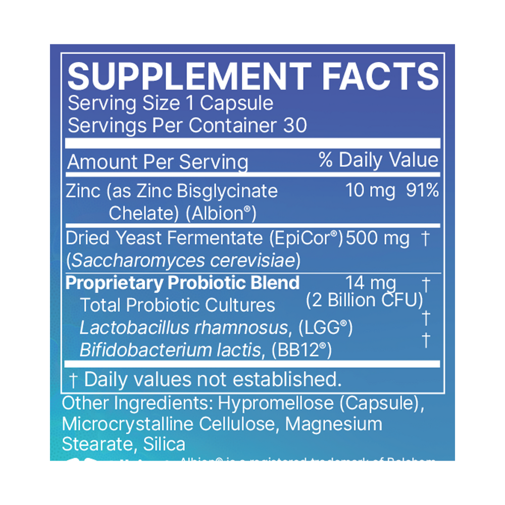 EpicDefense Supplement Facts Label