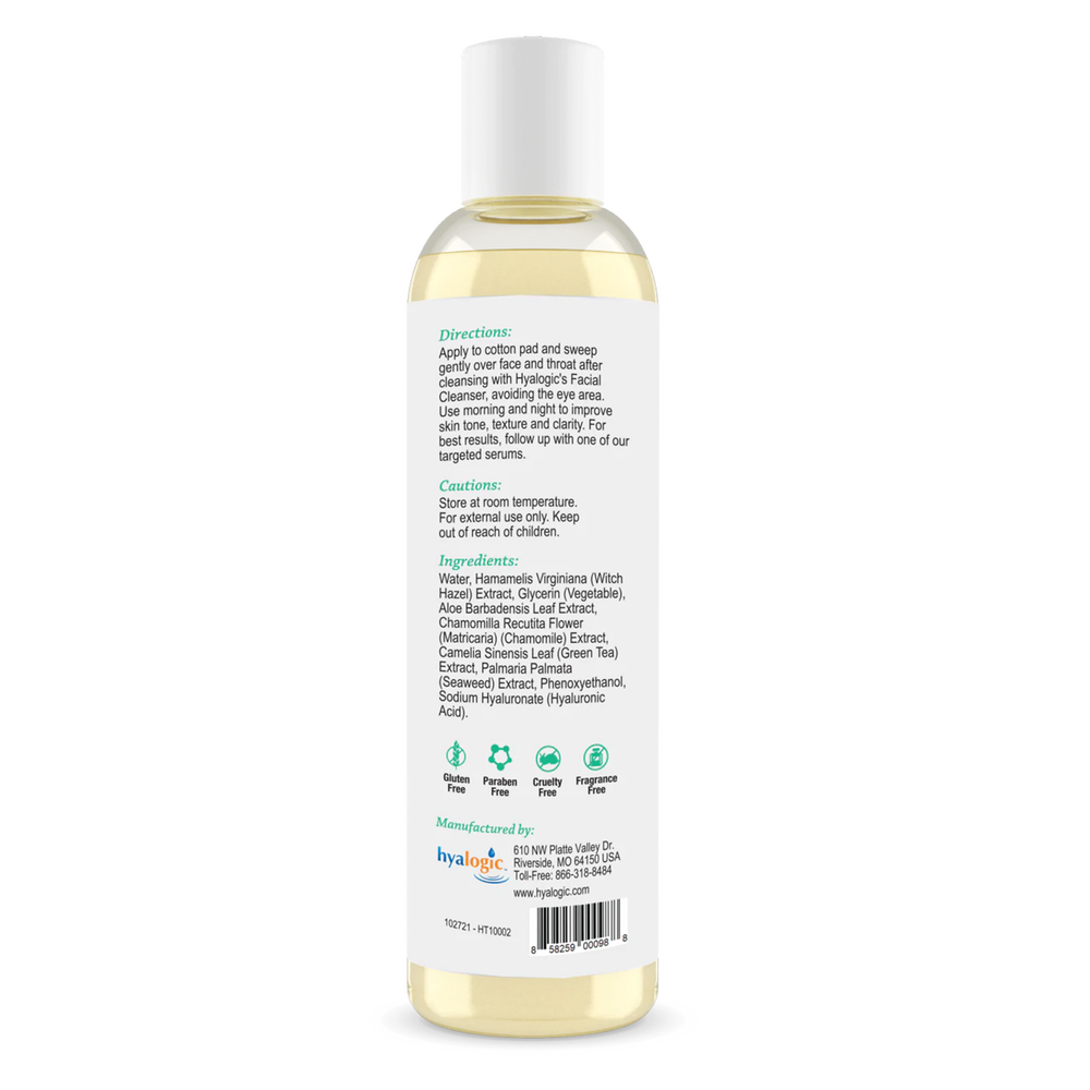 Facial Toner with HA Supplement Facts Label