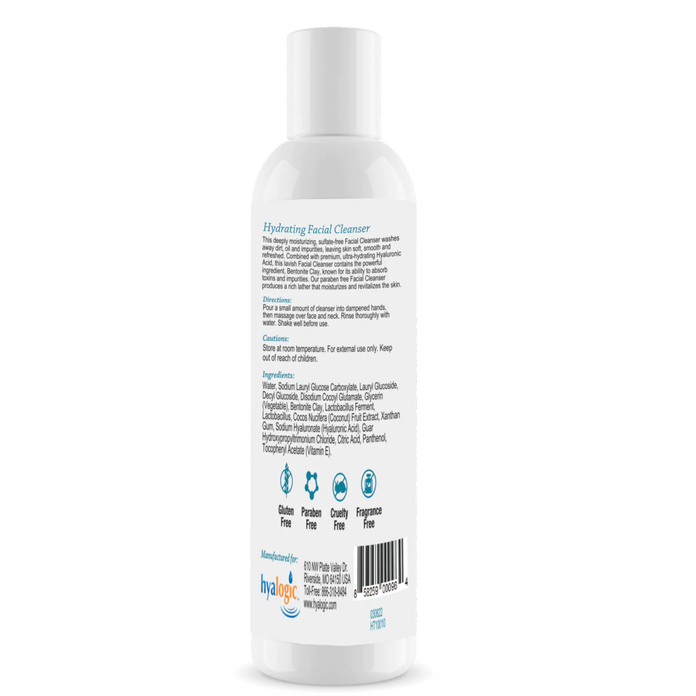 HA Facial Cleanser Supplement Facts Label
