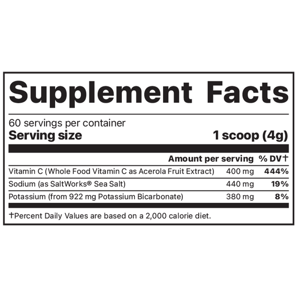 Adrenal Cocktail Powder Supplement Facts Label