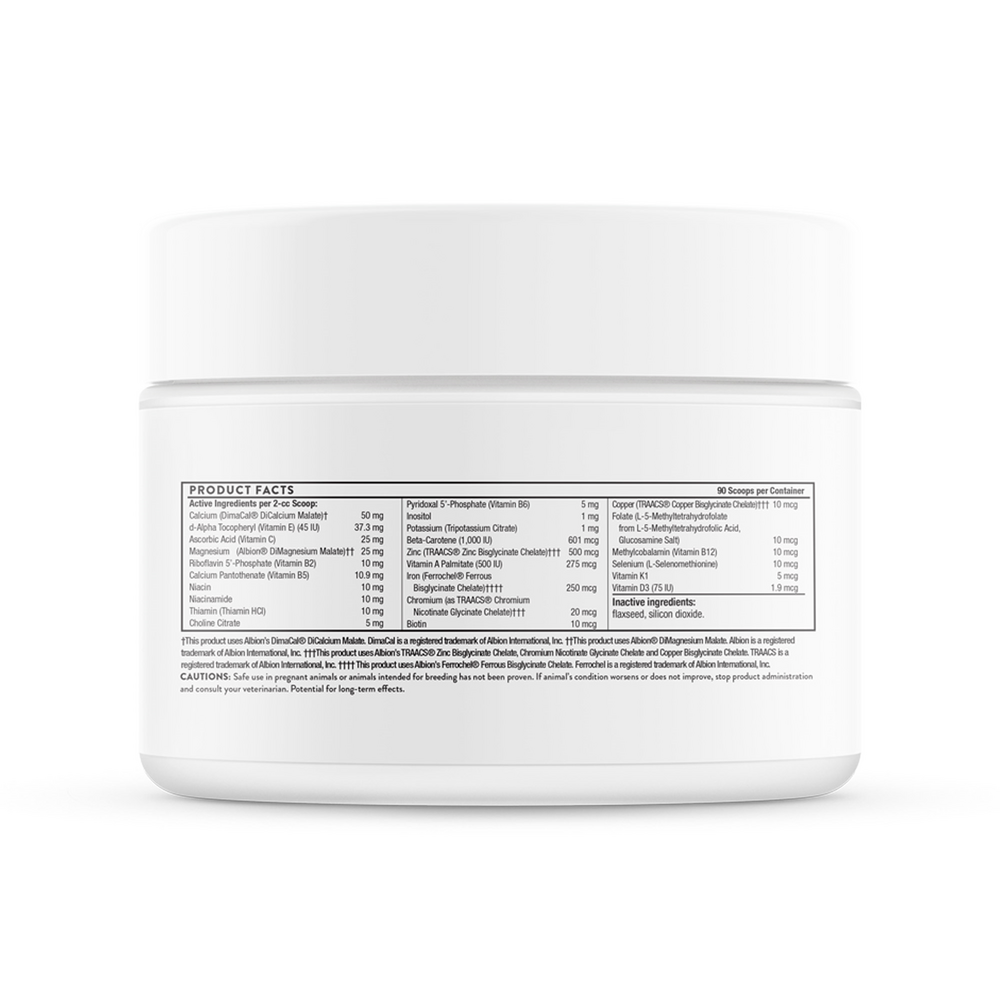 Canine Basic Supplement Facts Label
