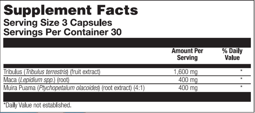 Andro Plus Supplement Facts Label