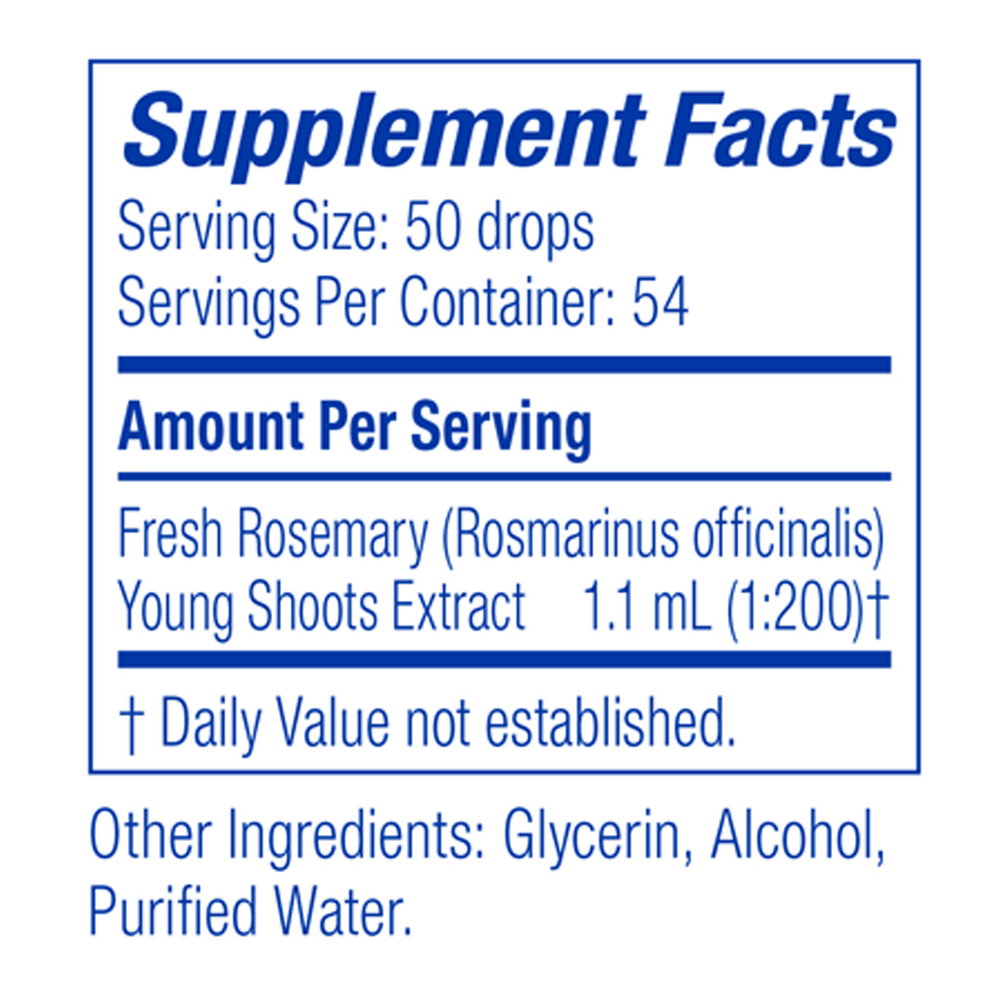 Gemmo Rosemary Young Shoots Supplement Facts Label