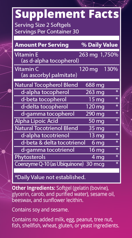 Complete E 400 IU Supplement Facts Label