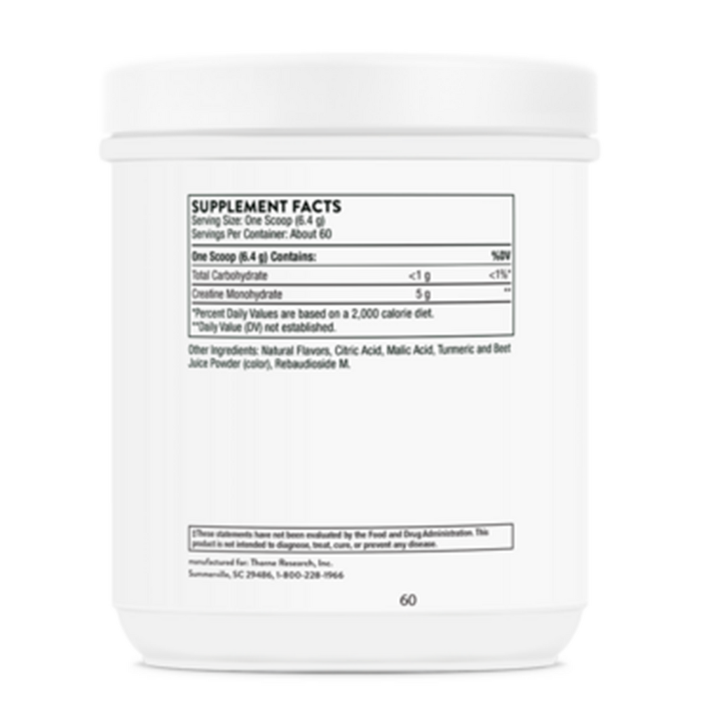 Creatine (Pineapple Orange Flavored) Supplement Facts Label
