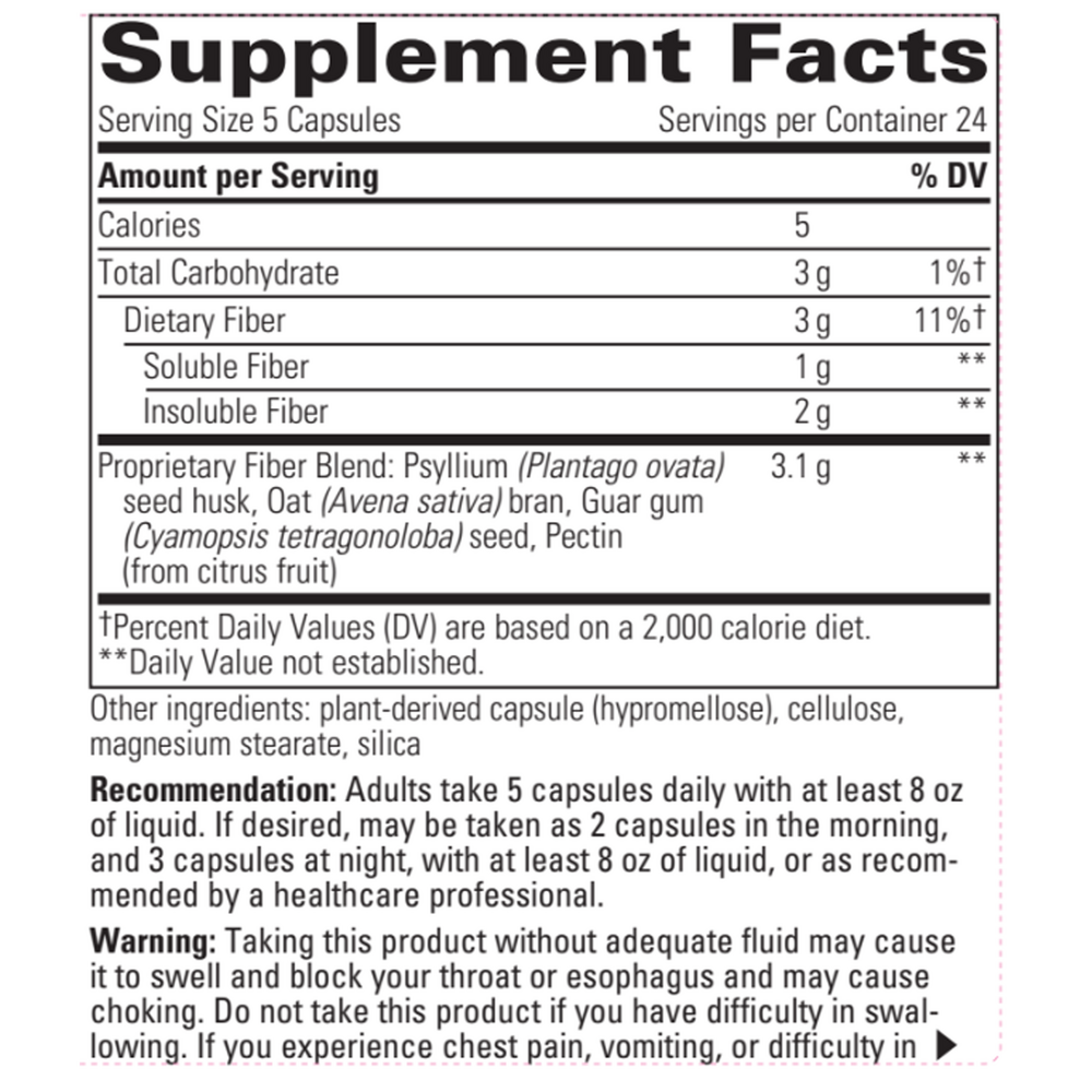 Fiber Formula Supplement Facts Label