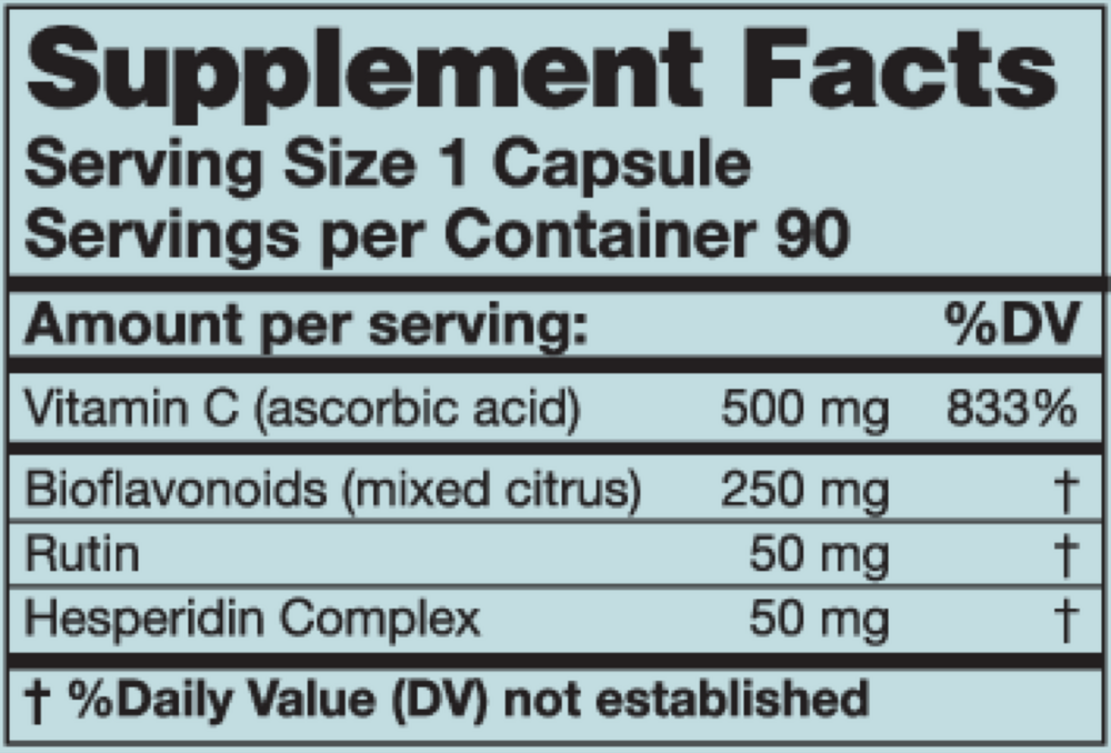 C-Plex Supplement Facts Label