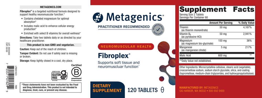 Fibroplex Supplement Facts Label